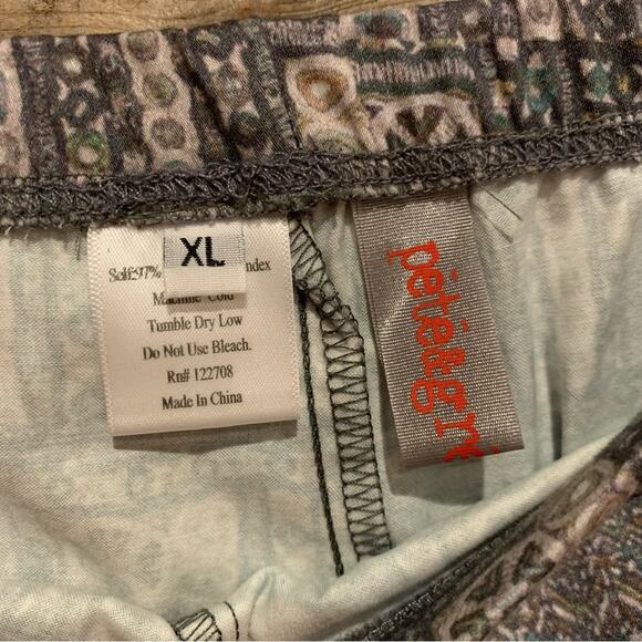 Johnny Was Pete & Greta Grey Art Boho Patterned Pull-On Pants Size XL - Picture 8 of 10